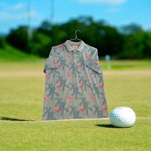 Goodfellow & Co Aqua Polo Shirt Short Sleeve Poly Stretch Preppy Boho chic Prelv